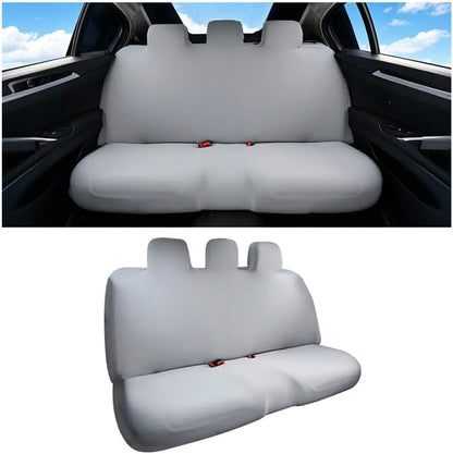 Car Seat Cover, Elastic Waterproof Dustproof Vehicle Back Seat Protector, Scratch Proof Automotive Interior Rear Bench Cover Accessories, Universal Fit (Silver Gray) by BCOWPV
