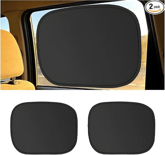 2PCS Car Window Shade, Static Suction Side Window Sun Shield Block UV Rays & Heat Glare, Foldable Auto Sunshade Cover for Baby Sleeping, Universal for SUV Van Truck (Back) by Unknown