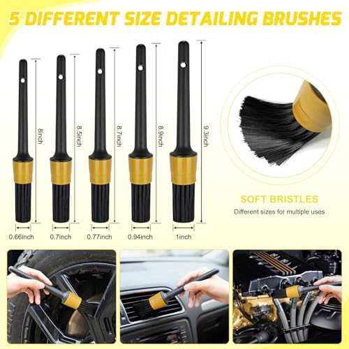 Nilight 52PCS Car Detailing Kit for Interior Exterior Car Care, Yellow - Image 2