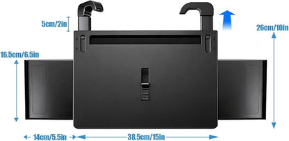 2 in 1 Steering Wheel Desk Dual Slide - 15"Out Trays Laptop Holder | Adjustable Laptop Tray,Car Seat Gap Filler Organizer with Tablet Slot Anti Slip Surface for Eating Writing Working for Car - Image 6