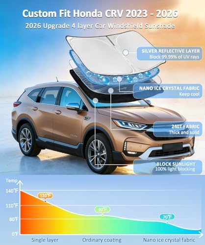 for Honda CRV 2023-2025 2026 Sun Shade Sunshade Windshield Cover - Image 2