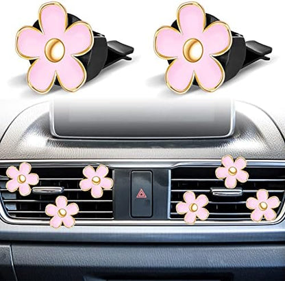 Frienda 6 Pcs Daisy Vent Clips for Car, 3/3.3 cm, Pink - Image 4