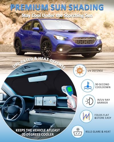 Sun Shade for Impreza Windshield Sunshade fit for 2017-2022 2023 Subaru Impreza WRX/WRX STI Accessories Front Window Cover Shield Car Visor Protector Block UV Ray Heat - Image 2