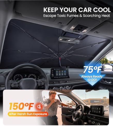 Zanch Custom Fit Windshield Sun Shade Umbrella for Honda HR-V 2016-2026 - Image 3