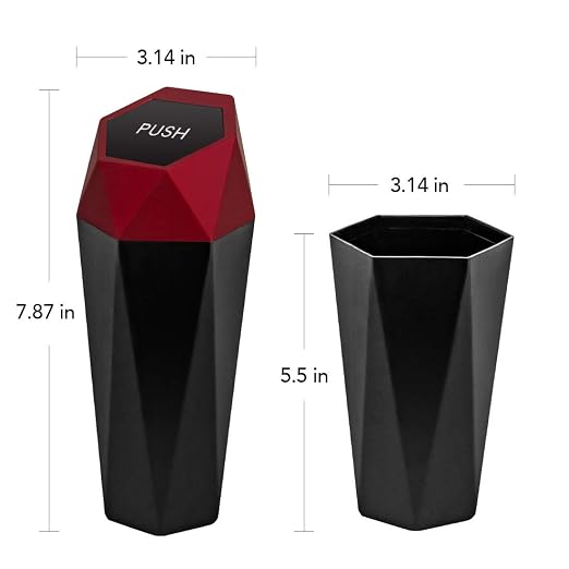 Car Trash Can with Lid, Leakproof, 15 Trash Bags, Red, 1 Pack | Small Garbage Can for Car, Car Accessories for Interior, Multipurpose Organizers and Storage Solutions for Home, Office - Image 7