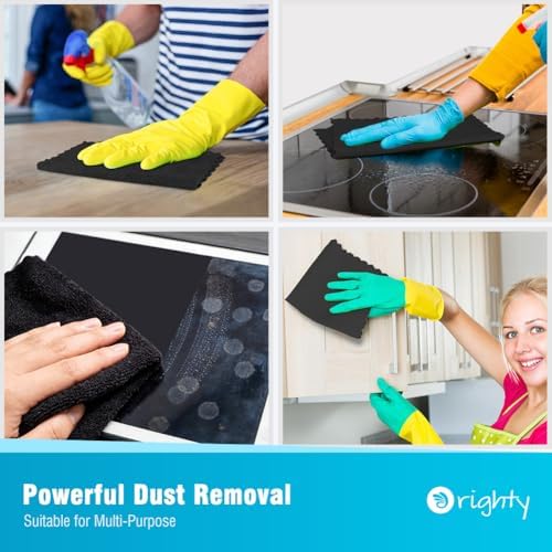 Orighty Microfiber Cleaning Cloth Bulk, 50 Pack Shop Towels 12x12 in, Black - Image 6