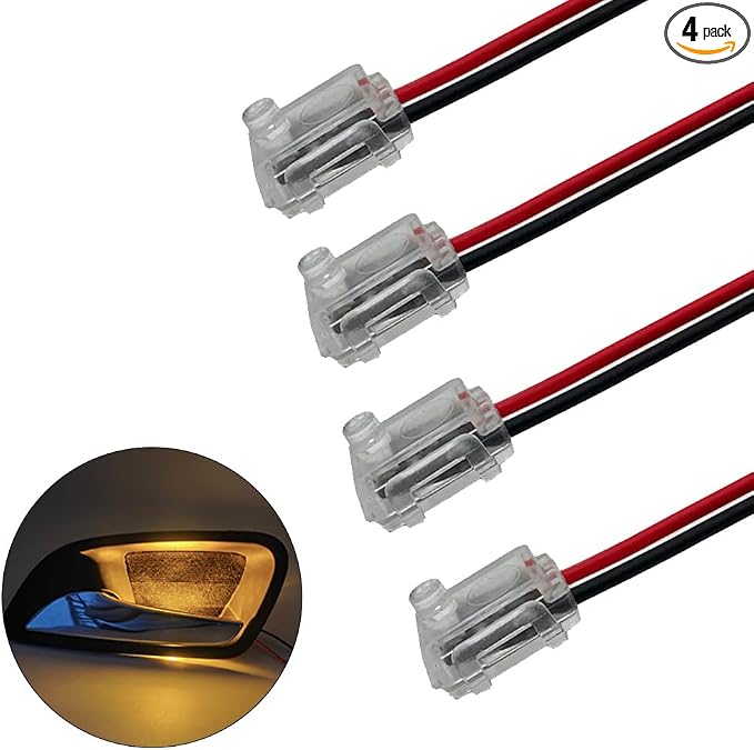 Car Door Handle Light Warm White 3200k Color Temperature LED Ambient light 12V Interior Installation Small Volume Opening 4mm Easy Installation Universal Small Car Ship Use (4PCS) by OUMICCARD