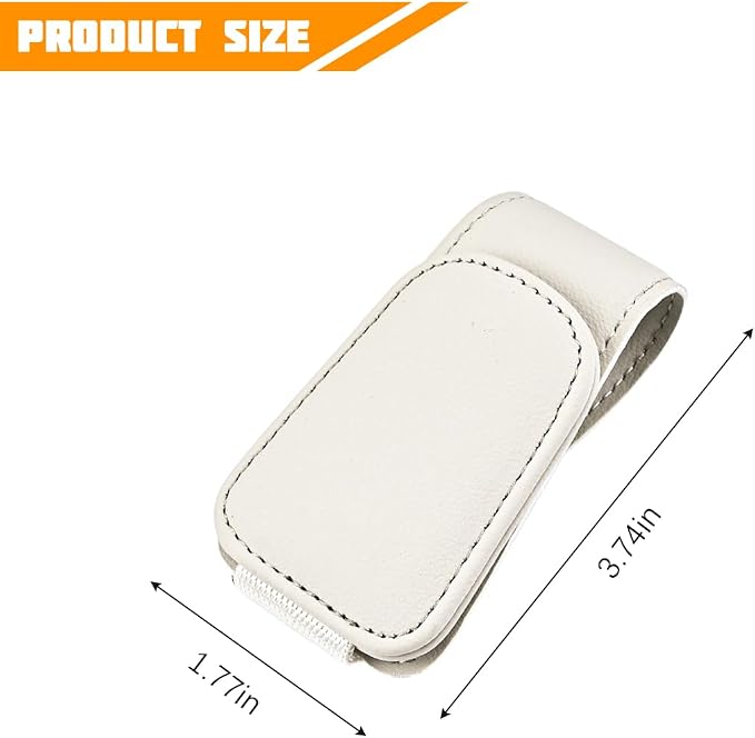 Sunglasses Holder for Car Visor, Microfiber Leather Magnetic Sun Visor Eyeglasses Hanger & Ticket Card Clip, Multi-Function Automotive Interior Glasses Mount, Universal Fit (Light Beige) - Image 2