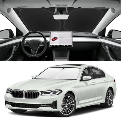 Custom Fit Windshield Sun Shade for BMW 5-Series 2017-2023 by SLOGENTO