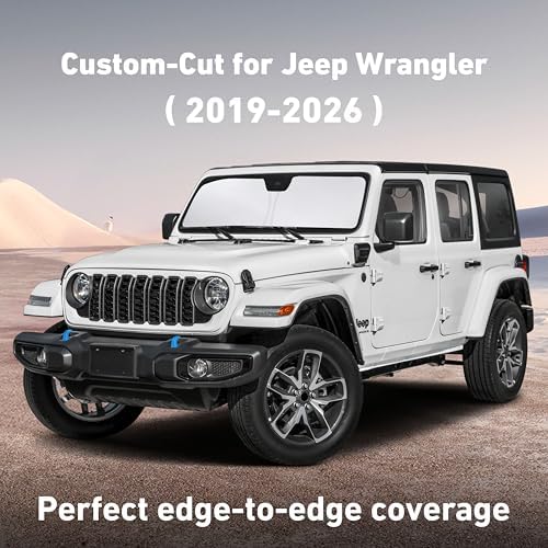 EcoNour Windshield Sunshade Compatible for Jeep Wrangler 2019-2025 2026 - Image 2