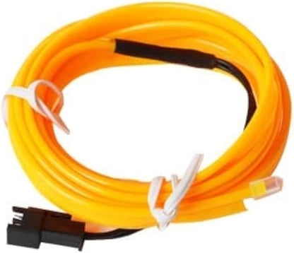 16FT EL Wire Strip Lights, USB Car Neon Trim, Sewing Edge, Yellow | USB-powered operation, sewing-edge design, fuse protection, interior ambient lighting use, cut-to-length construction by HIPOPY