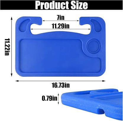 GLSOWEE Car Steering Wheel Tray, Computer Office Car Table Tray, Blue | Auto Steering Wheel Desk for Eating Working, Multipurpose Car Desk Travel Accessories for Most Vehicles Steering Wheel - Image 2