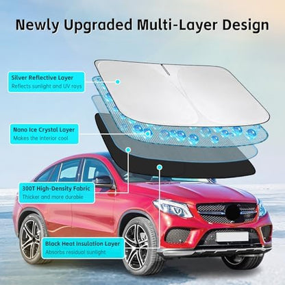 Windshield Sun Shade for Mercedes Benz GLE 350 450 580 2012-2026 Sunshade - Image 3