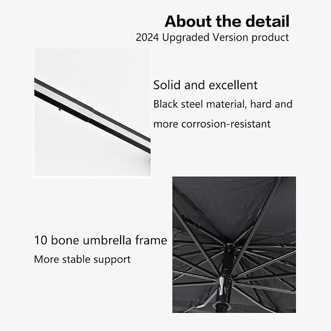ZDLYH Car Windshield Sun Shade Umbrella, Protect Car from Sun Rays & Heat Damage, UV Ray Reflector, Protect Interior & Keep Cool,Convenient Storage,Durable,Fit for most Suv/Truck car (Large(59 * 33in) - Image 6