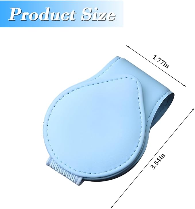 Sunglasses Holder for Car Visor, Magnetic Leather Sun Visor Eyeglasses Hanger & Ticket Card Clip, for Most Cars - Image 2
