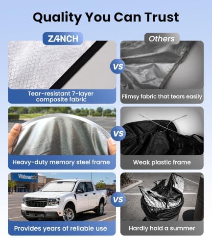 Zanch Windshield Sun Shade for Toyota Tundra 2000-2025 - Image 4