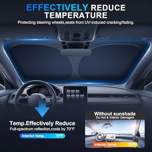 JUSTTOP Windshield Sunshade Custom Fit for Toyota 4Runner 2010-2025 | Easy-Fold Windshield Sun Shade, Car Interior Accessories | 300T Upgraded Heat & UV Reflective Sunshade for Car Windshield - Image 3