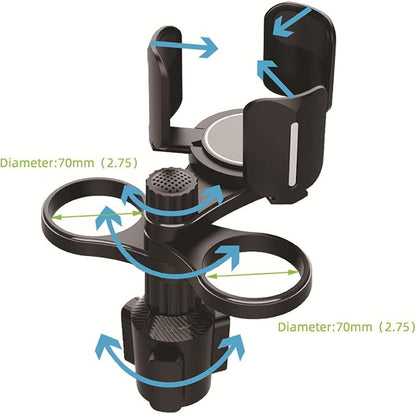 3 in 1 Car Cup Holder Expander with Adjustable Base, All Purpose Car Cup Holder and Organizer, Road Trip Essentials Car Accessories for Snack Bottles Cups Drinks (B03) - Image 4