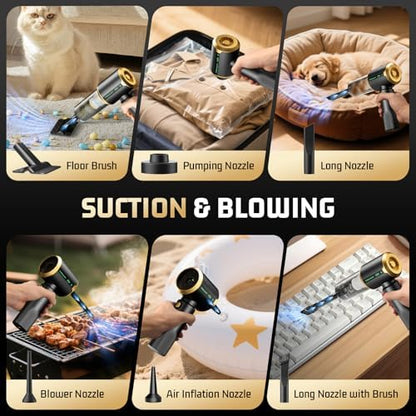 Cordless Car Vacuum Cleaner: 7-in-1 & 16000Pa Strong Suction - Blackish - Image 5