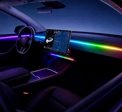 KENANEK 55.12Inch Tesla Interior Lights, 5V USB & Type-C Powered, Acrylic Interior Car LED Strip Lights, App Controlled Music Sync, OEM-Style Ambient Lighting with Dreamcolor Effects (USB-2 Light) by Unknown