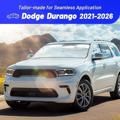 Windshield Sun Shade Umbrella for Dodge Durango 2011-2026, Foldable Front Window Sunshade with 360° Rotating Shaft, Custom Fit Car Shades for Durango Accessories with UV & Heat Protection - Image 3
