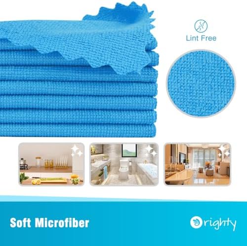 Orighty Microfiber Cleaning Cloth Bulk, 50 Pack Shop Towels 12x12 in, Blue - Image 2
