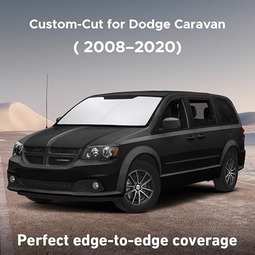 EcoNour Windshield Sunshade Compatible for Dodge Caravan 2008-2019 2020 - Image 2