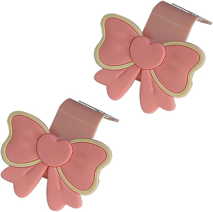 2PCS Car Seat Headrest Hook, Cute Bow Vehicle Backseat Storage Hanger Purse Handbag Organizer, Automotive Interior Seat Back Hook Holder for Umbrella Hat Bag, Universal for Vehicles (Pink) - Image 7