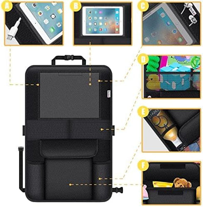 Meolsaek Kick Mats Back Seat Protector, Waterproof Oxford Seat Back Protector, Car Seat Back Protector for Kids, Back of Seat Protector for Kids Feet Car Seat (Black C -1pc) - Image 4