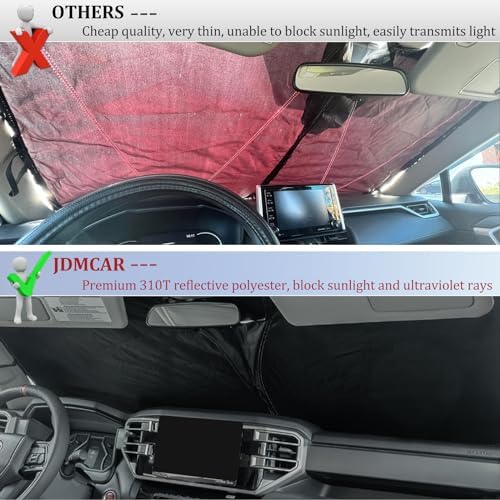 Windshield Sun Shade for Toyota 4runner 2010-2024 Foldable - Image 3