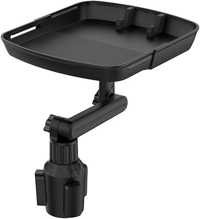 Cup Holder Tray Table, Expander Car Drink Food Tray for Eating, 360º Rotating Adjustable Stretchable Non-Slip Car Cup Holder Trays, Cars Interior Organizer Accessories(Black,Size:8inch) by Unknown