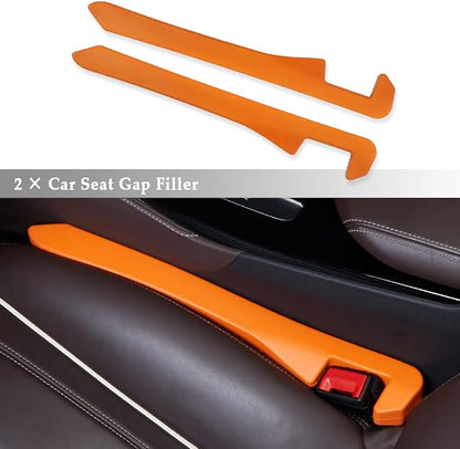 IHOTDER Super Flexible Car Seat Gap Filler,Durable Car Organizer Between Seats for Tightly Filling Seat Gaps,Universal CCar Side Seat Gap Filler CCar Accessories for Women & Men (Orange/2PCS)… - Image 3