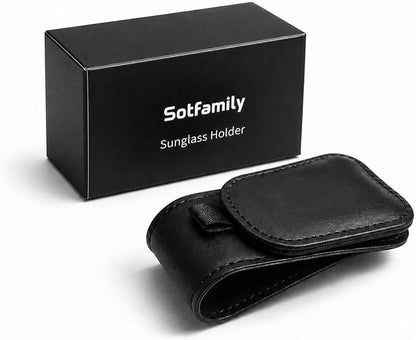 Sotfamily Magnetic Sunglass Holder for Car Visor, 2 Packs, Faux Leather | Strong Magnetism, for Most Car Visors, No Marks on Visor, Gift-Ready Packaging, Sunglass Organizer, Car Accessories for Men - Image 7