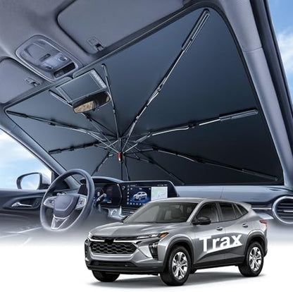 2026 Upgraded Windshield Sun Shade Umbrella for Chevrolet Trax [Precision Custom Fit, Superior UV & Heat Block] Cooling Tech Fabric, Durable Foldable with Storage Bag, Fits 2015-2022, 2024-2026 by Unknown