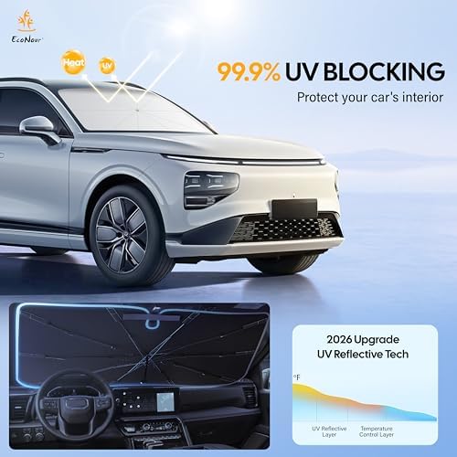 EcoNour Windshield Sunshade & Window Tint for Toyota Corolla 2020-2024 2025 2026 | Front Windshield Sun Shade UV & Heat Shield | Foldable Car Sun Visor for Interior Protection Accessories - Image 3