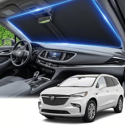 for Buick Enclave Windshield Sun Shade 2018-2023 2024 2025, Custom Fit Front Window Sunshade, Foldable UV Ray Blocker, Car Accessories Sun Visor for Enclave by AuyNeas