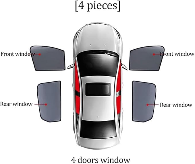 Car Side Window Sunshades for Volvo XC60 2. Gen (Spa) 2018-2024, Magnetic UV Protection Shades for Front/Rear Windows, Heat Resistant Sun Visor Shield Accessories,D/4 Window Doors - Image 2