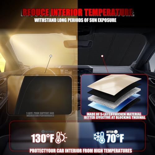 Windshield Sun Shade for Hon-da Accord 2023-2026, Accordion Folding Design - Image 4