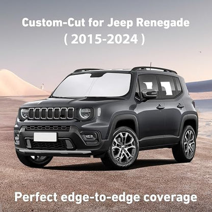 EcoNour Windshield Sunshade Compatible for Jeep Renegade 2015-2023 2024 - Image 2