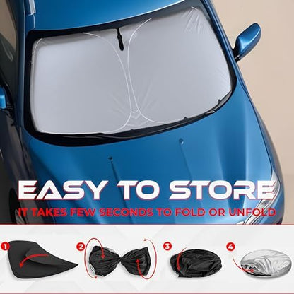 Autotech Park Foldable Sunshade Compatible with 2005-2010 Honda Odyssey, UV Reflective and Easy Storage, Custom-fit Car Windshield Sun Shade - Image 5
