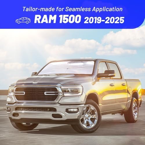Windshield Sun Shade for Dodge RAM 1500 2019-2025, Custom Umbrella Shade - Image 3