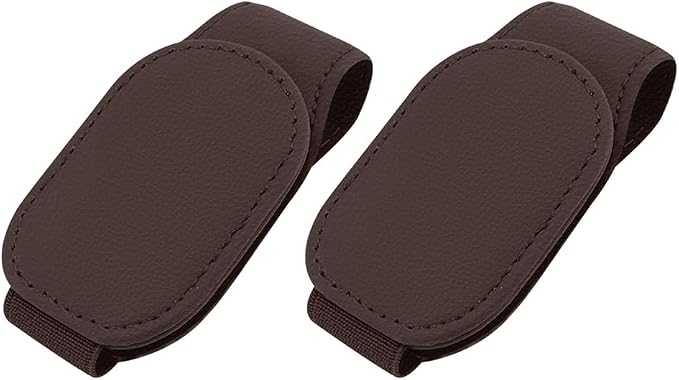 2-Packs Leather Sunglasses Holders for Car Sun Visor, Magnetic Glasses Eyeglass Hanger Clip for Car by AVERZELLA