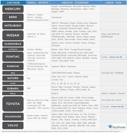 EzyShade Car Windshield Sun Shade. See Vehicle Size-Chart. Large (L) Size - Image 6