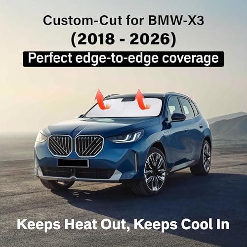 EcoNour Windshield Sunshade Compatible for BMW X3 2018-2024, 2025, 2026 - Image 2
