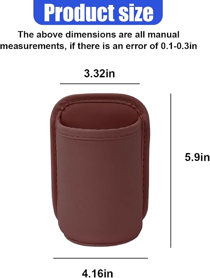 Leather Car Cup Holder, Hanging Automotive Back Seat Bottle Holders, Scratch-Resistant Vehicle Door Drink Holder, Clip-On Auto Organizer Accessories for Soda Cans, Coffee (Red) - Image 2