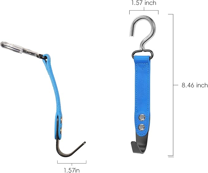 2 Pack Car Hook Holder Leather Headrest Hooks for Purses and Bags,SUS304 Car Hook(Blue) - Image 6
