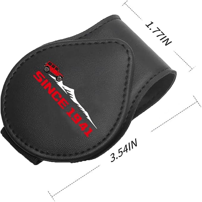 Sunglasses Holder for Wrangler, Leather Glasses Frame | Eyeglass Hanger Card Clip for Car Sun Visor,Sunglasses Holder for Jeep Wrangler JL JLU Rubicon Wagoneer Gladiator JT Sahara - Image 2