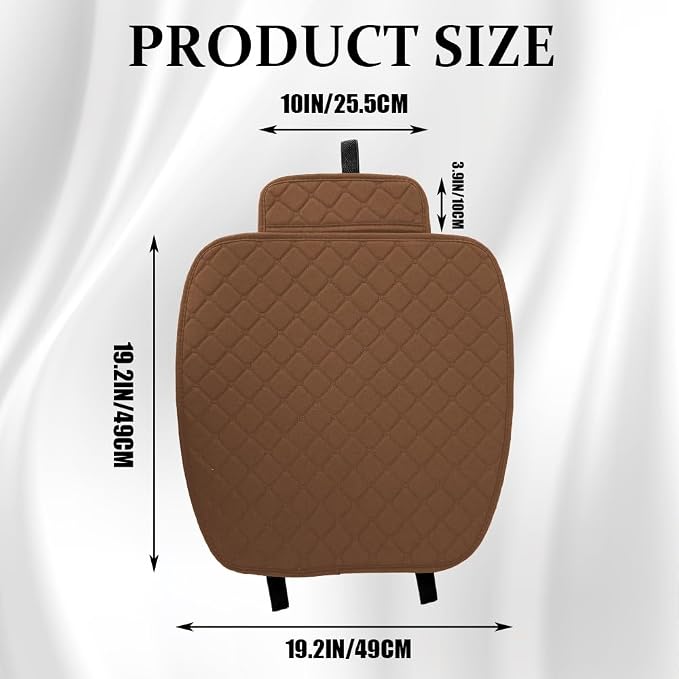 Leather Front Car Seat Cover, Anti-Slip Car Seat Bottom Covers, Full Wrapped Bottom Seat Protectors with Storage Pocket, Universal Comfortable Seat Cushion Fit Vehicles SUVs Trucks (K2-Coffee) - Image 2