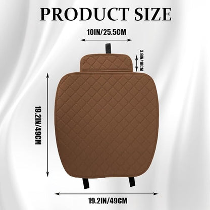 Leather Front Car Seat Cover, Anti-Slip Car Seat Bottom Covers, Full Wrapped Bottom Seat Protectors with Storage Pocket, Universal Comfortable Seat Cushion Fit Vehicles SUVs Trucks (K2-Coffee) - Image 2