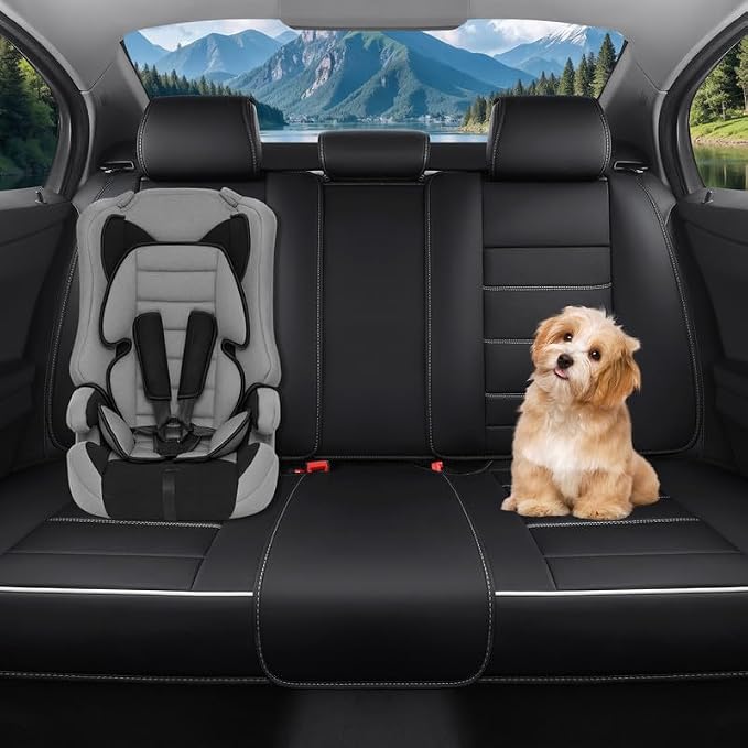 Car Seat Covers Full Set Custom Fit For Lexus NX350 2022-2026, Black&White | Lumbar Support, Premium Faux Leather, Breathable, Anti-Slip, Airbag Compatible, Waterproof, Car Seat Protectors, 2 Row-5Seat - Image 2